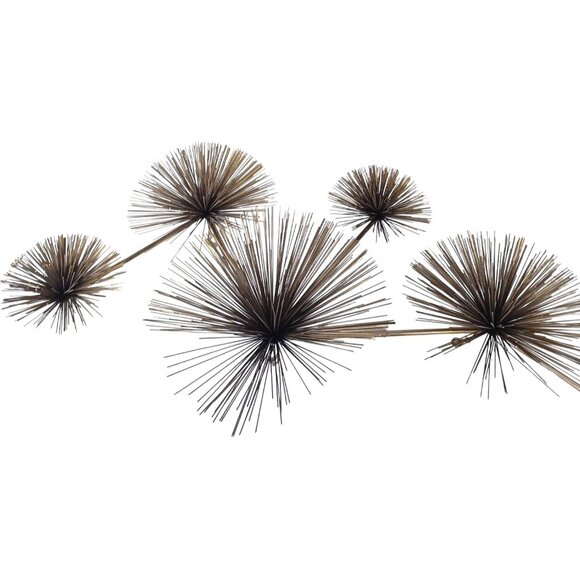 Curtis C Jere MCM Brass Wall Art Sculpture Atomic Pom Pom Urchin Gold Starburst - Picture 6 of 13